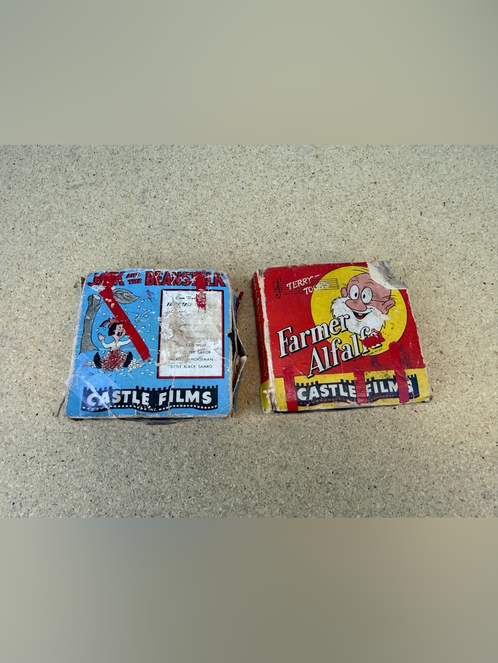 Vintage Castle Films 8mm Cartoon Reel Lot - Jack and the Beanstalk & Farmer Alfa